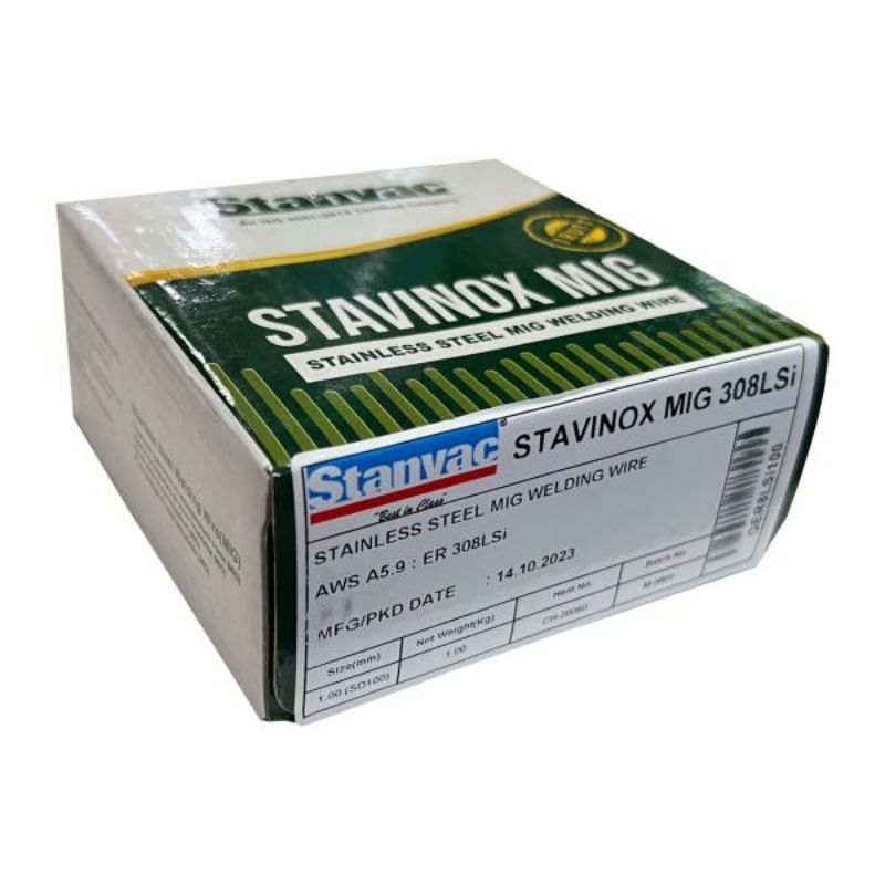 ลวดเชื่อมMIGสแตนเลสแบบใช้ก๊าซ Stanvac STAVINOX MIG 308LSi (ER308LSi) ขนาดลวด1.0 มม. ม้วนละ 1 กก. และ