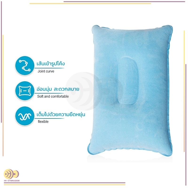 ทำจากPVC หมอนเป่าลม แบบพกพา สำหรับเดินทาง สำหรับเแคมปิ้ง หมอนพับได้  ใช้งานง่าย ทนทาน - รูปที่ 6