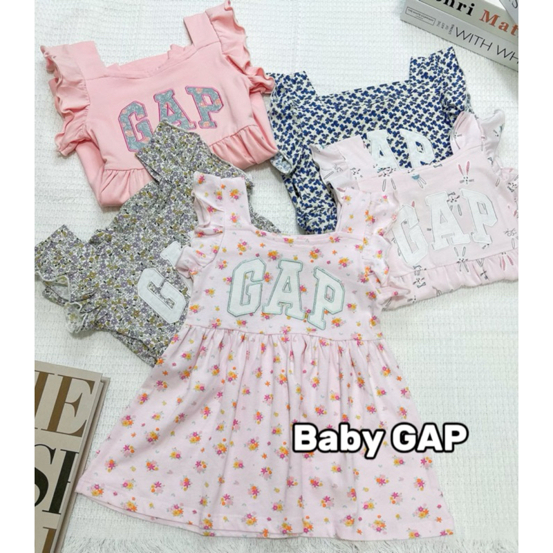Baby Gap เดรสคอเหลี่ยม แขนระบาย