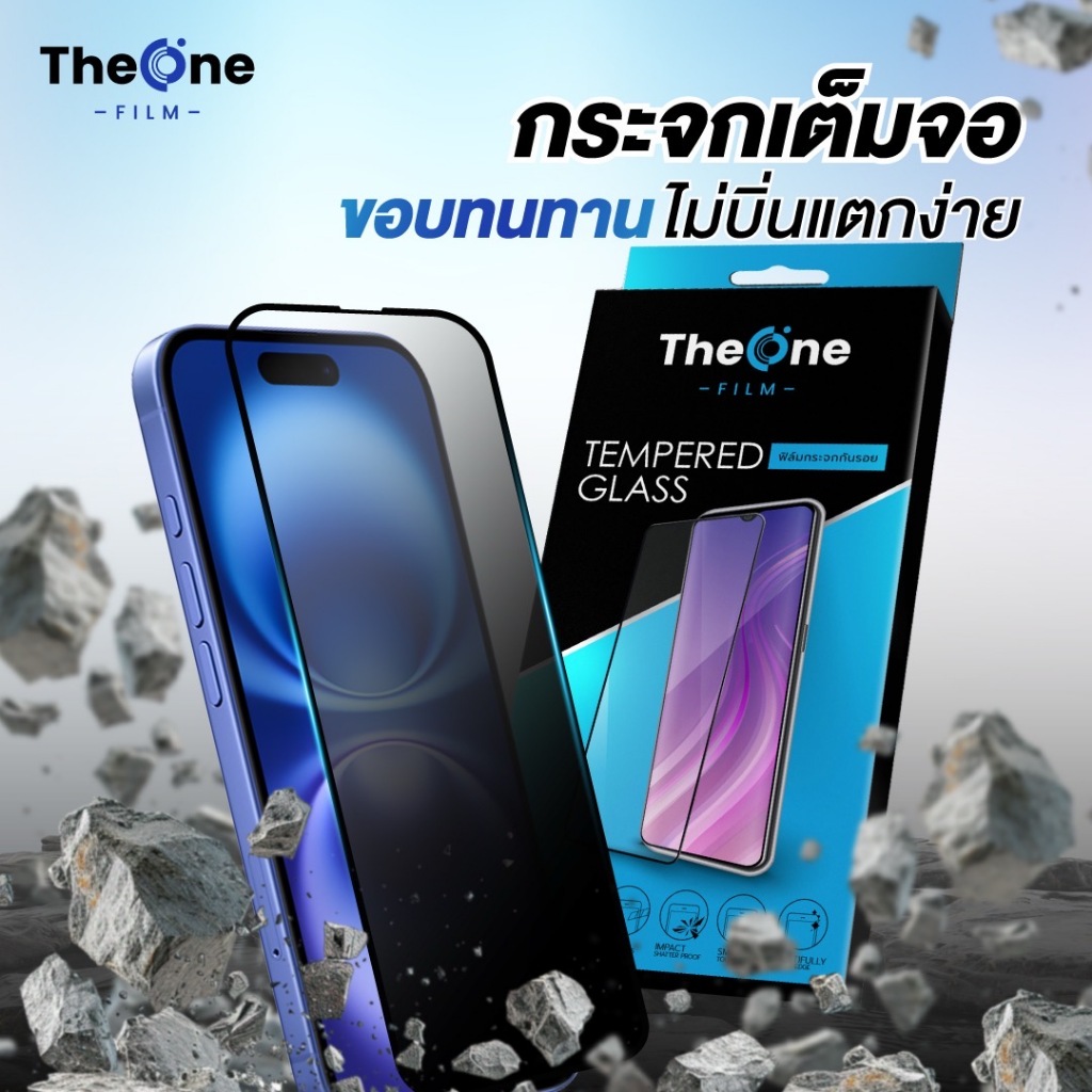 TheOne ฟิล์มกันเสือกแบบใสเต็มจอ สำหรับiphone11 ไอโฟน12 ไอโฟน13 ไอโฟน14 ไอโฟน15 ไอโฟน16 พร้อมส่ง