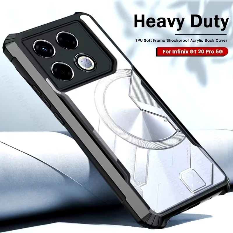 Infinix GT 20 Pro 5Gตรงรุ่น(พร้อมส่งในไทย)เคสกันกระแทกขอบสีหลังใสInfinix GT 20 Pro/infinix GT 20 Pro