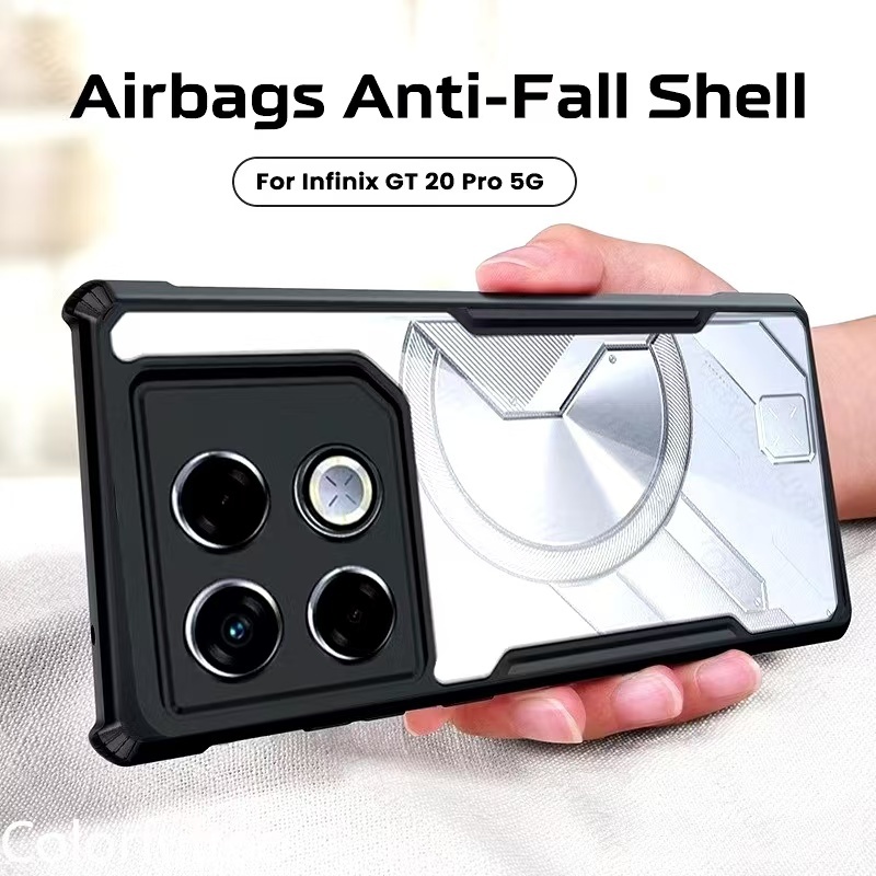 infinix GT 20 Pro 5G(พร้อมส่งในไทย)เคสกันกระแทกขอบสีหลังใสInfinix GT 20 Pro 5G/infinix GT 20 Proตรงร