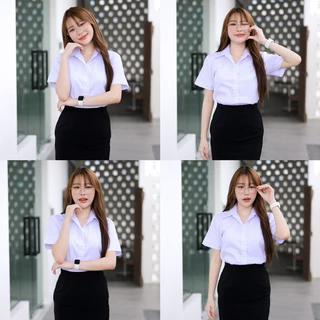 🧶เสื้อนักศึกษาหญิงเข้ารูป เสื้อนักศึกษาถูกระเบียบ [ทรงมหิดล-ทรงอาชีวะ-ทรงจุฬา]