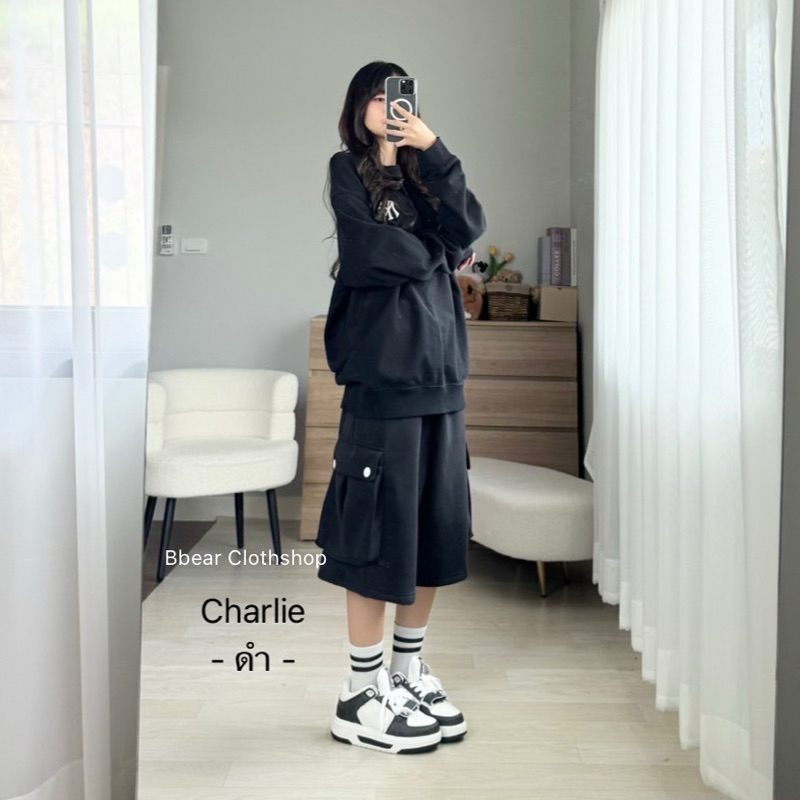 Charlie Cargo Pantกางเกงวอร์มคาร์โก้ขาสั้นคลุมเข่า รูปที่ 2