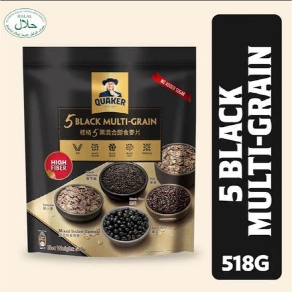 เควกเกอร์ ข้าวโอ๊ต มัลติเกรนสีดำ 5 ชนิดQuaker Oats Five Black Multigrain 518g Product of china HALAL