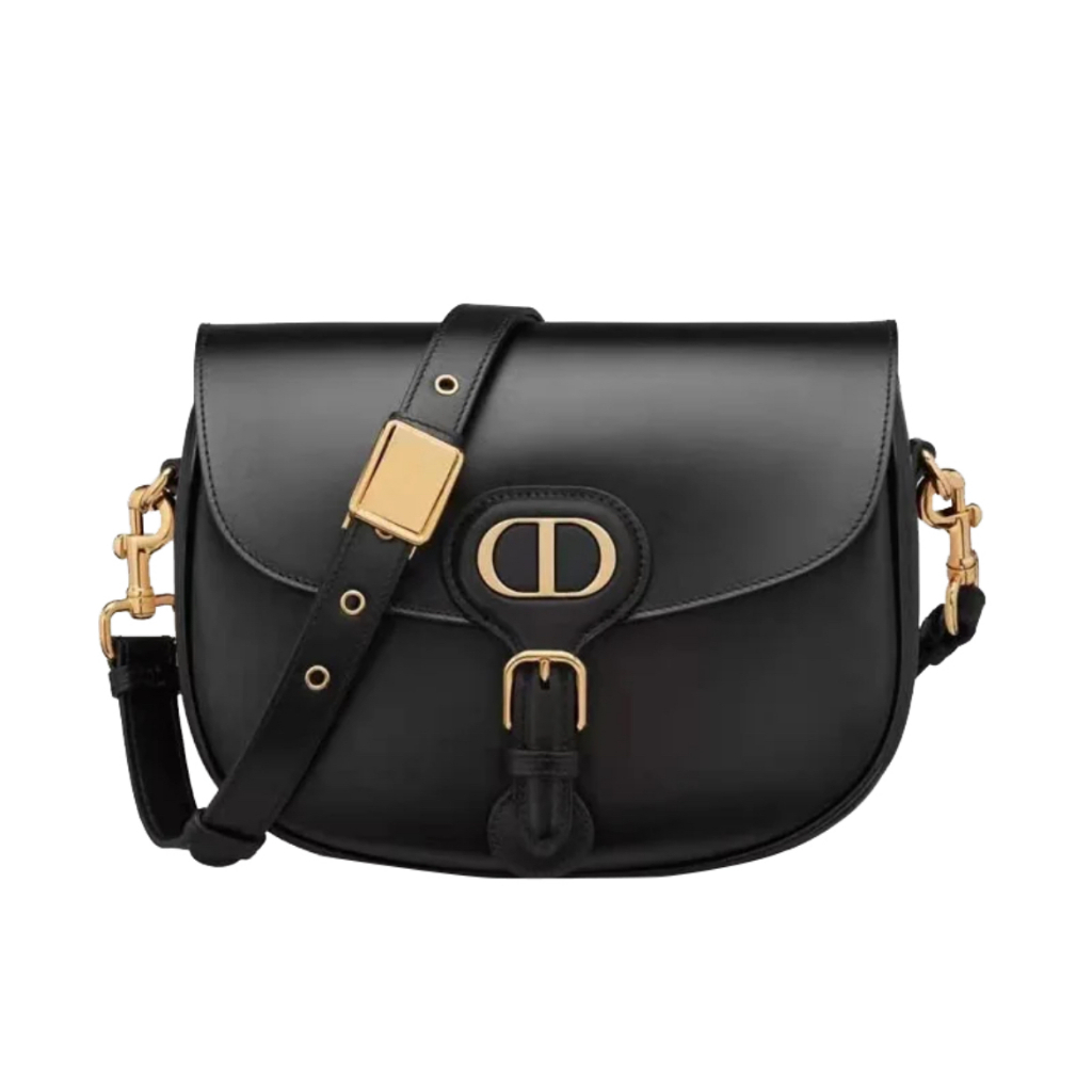 ดิออร์ Dior แฟชั่นบาร์ Bright calfskin flip saddle bag crossbody shoulder bag