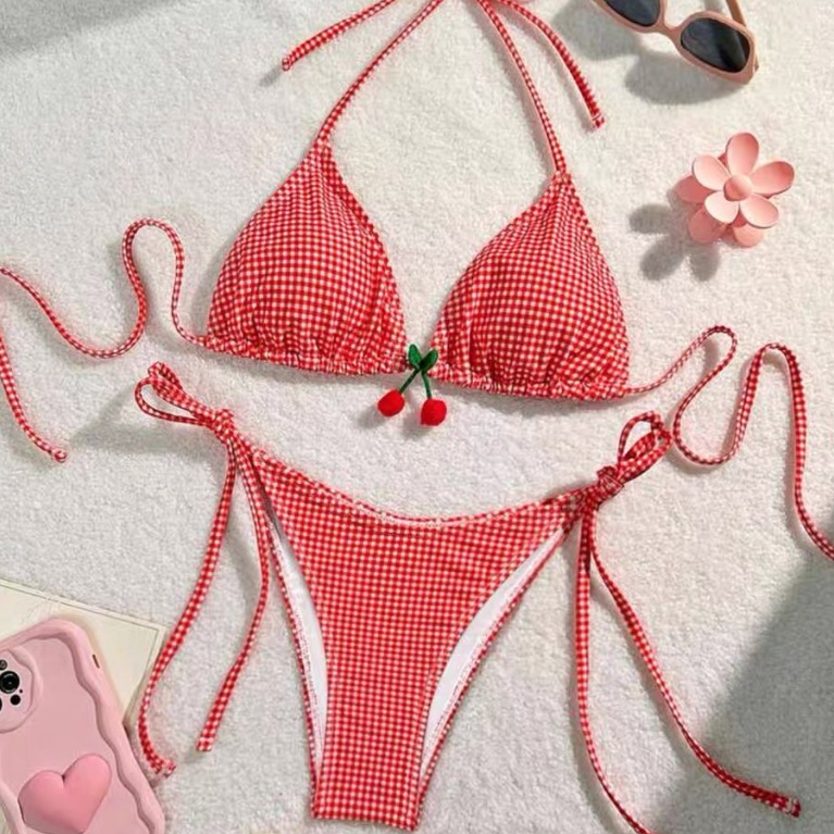 👙beachgirl👙บิกินี่ เซ็กซี่ ชุดว่ายน้ำแฟชั่น เซ็ต2ชิ้น ผูกคอ  ส่งไวจากไทย
