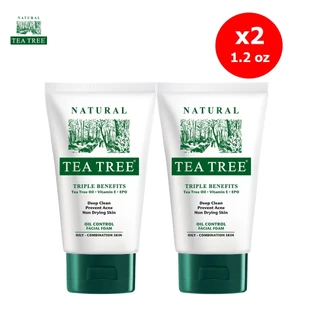Tea Tree ที ทรี โฟมล้างหน้า ออยล์คอนโทรล 35 กรัม 2 หลอด Oil Control Facial Foam