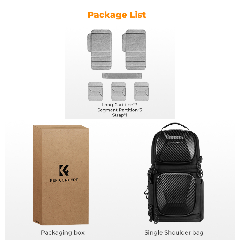 กระเป๋ากล้องสะพายข้าง K&F Urban Wander Sling Bag 10L, EVA Hard Shell (KF13.176)