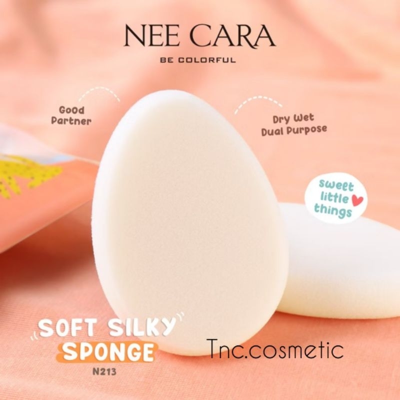 พัฟ ฟองน้ำรูปไข่ นีคาร่า Nee cara Sponge ใช้ได้ทั้งเกลี่ยรองพื้น และลงแป้ง ราคาต่อ 1 ชิ้น
