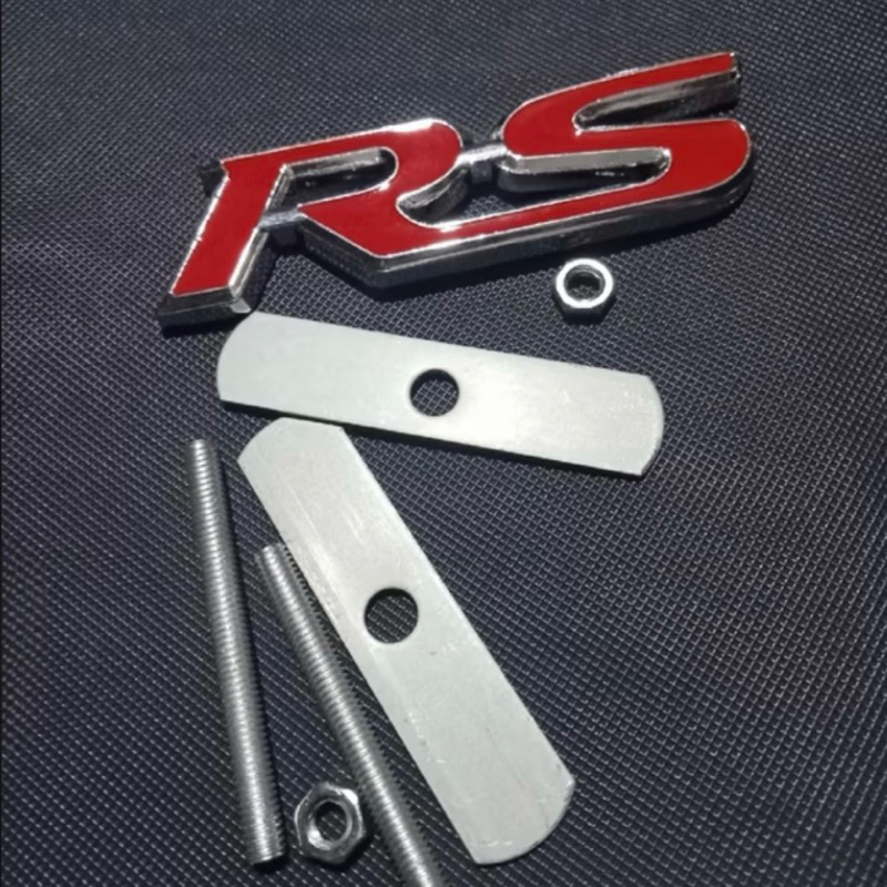 โลโก้ RS ติดกระจัง งานโลหะ ขนาด 9.5x2.5cm