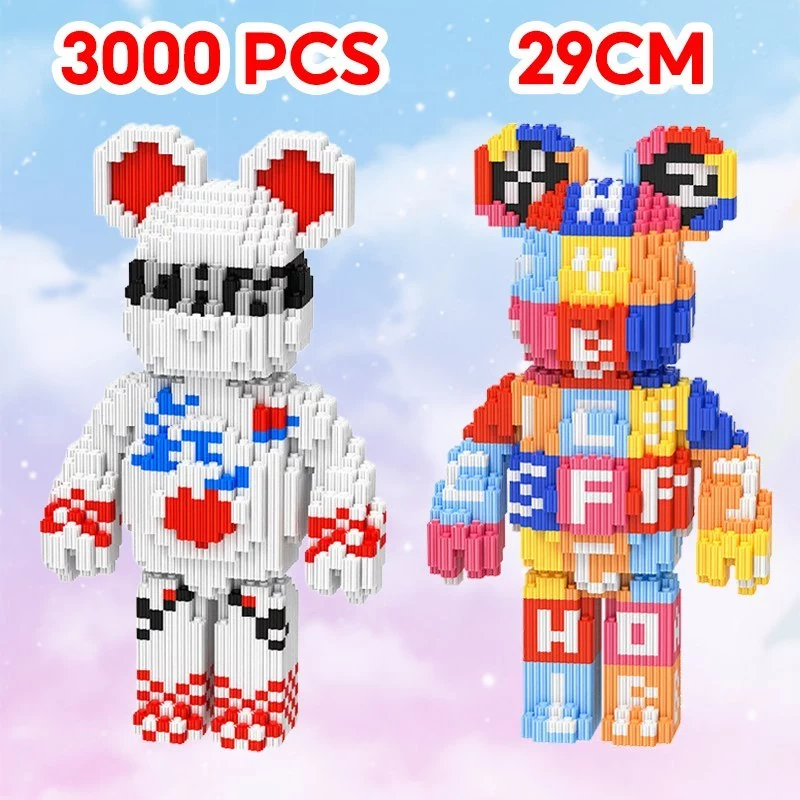 เลโก้บล็อกตัวต่อ หมีรุนแรง 3D สัตว์น่ารัก thumbnail 3