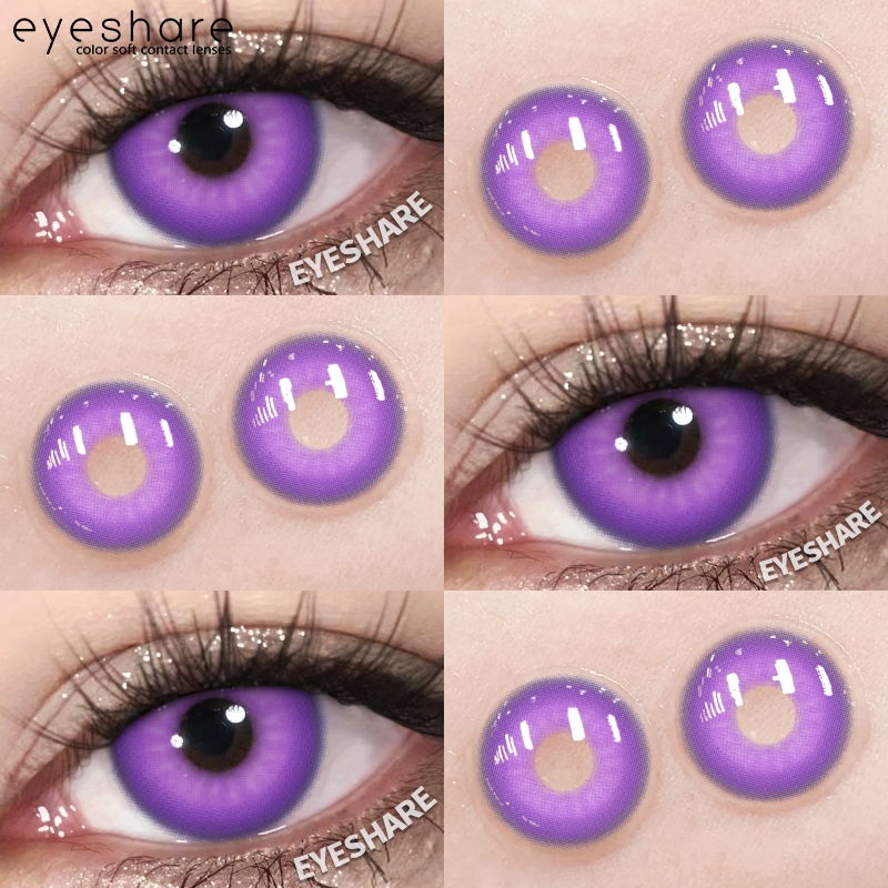 {COD}-Eyeshare Nebula คอนแทคเลนส์สีม่วง 1 คู่ เลนส์สีมินิ 14.0 มม. ใช้ได้ 1 ปี เลนส์คอสเพลย์ ปริมาณน