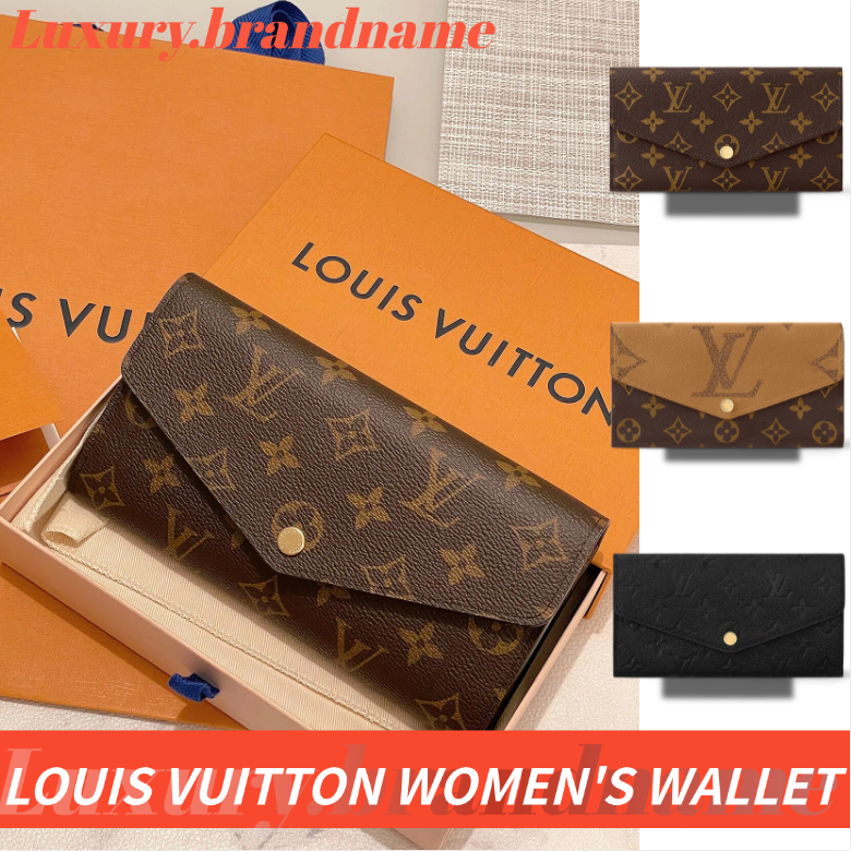 หลุยส์วิตตอง Louis Vuitton/คลิปยาว/กระเป๋าสตางค์ Sarah/กระเป๋าสุภาพสตรี/กระเป๋าใส่เหรียญ