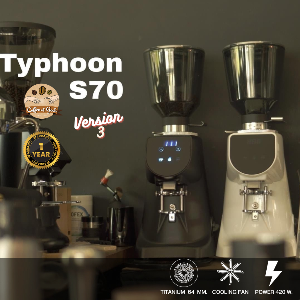 TYPHOON S70 V3 เครื่องบดกาแฟออโต้ รุ่นใหม่2024มีพัดลมระบาย ประกันศูนย์ไทย1ปี