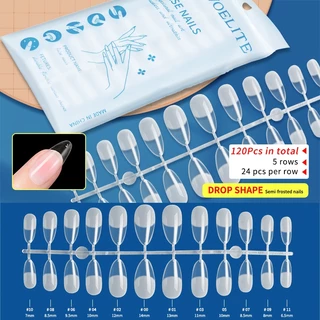 Nawoelite120 ชิ้นเล็บปลอม Pvc แบบบางพิเศษ ไม่มีตําหนิ ไม่แตกหักง่าย 12 ขนาด จัดส่งที่รวดเร็ว เล็บปลอมสี่เหลี่ยมคางหมู