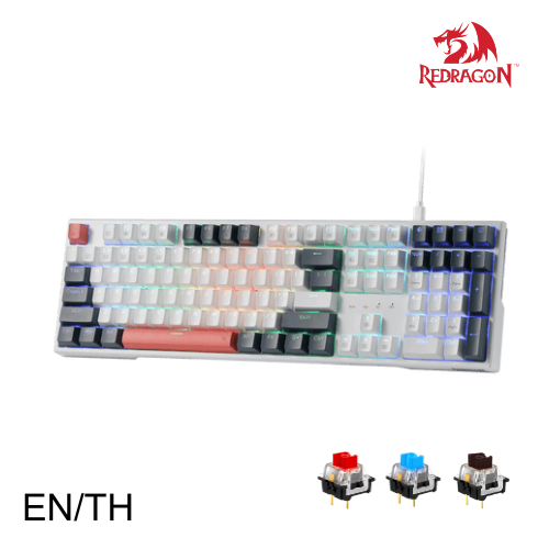 Redragon K668 TRUNDLE Hot-swappable Gaming Keyboard 104 Keys + Extra 4 (EN/TH)