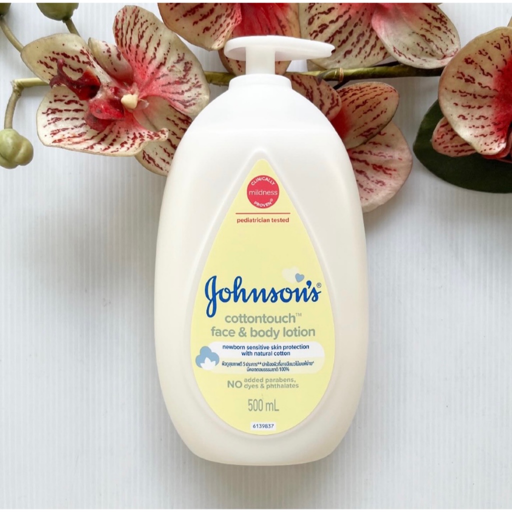 500 ml. ผลิต 12/24 Johnson’s Cotton Touch Face & Body Lotion โลชั่นบำรุงผิวหน้า กาย เหมาะสำหรับทารกแรกเกิด และผิวแพ้ง่าย