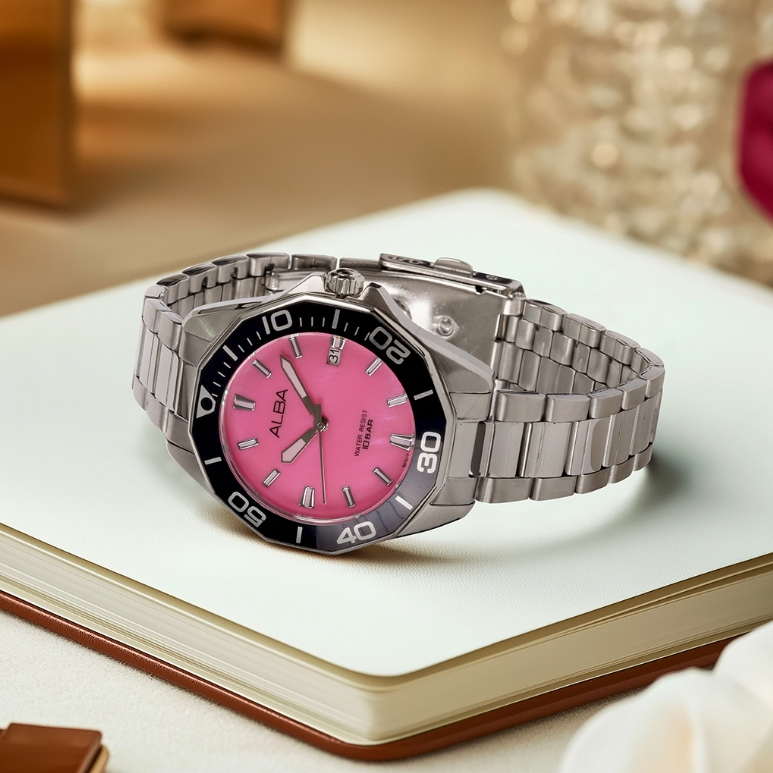 ALBA Boyish Quartz อัลบา นาฬิกาข้อมือ รุ่น AG8P29X ขนาด 36 mm.สีชมพู ราคา ถูกที่สุด ดีลบีเคเค แกลเลอรีภาพที่ 2