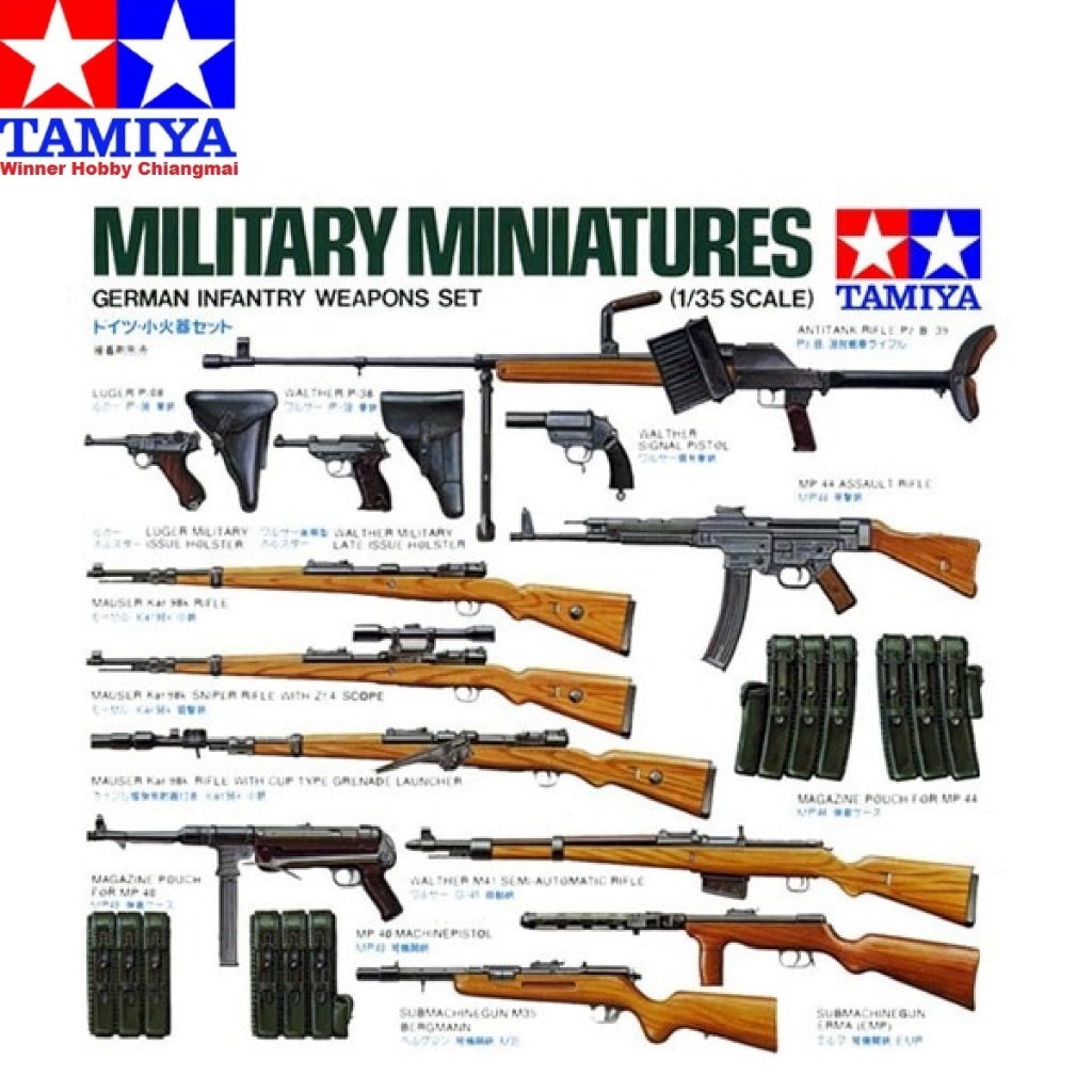 โมเดลทหารจิ๋ว Tamiya 35111 German Infantry Weapons Set 1/35