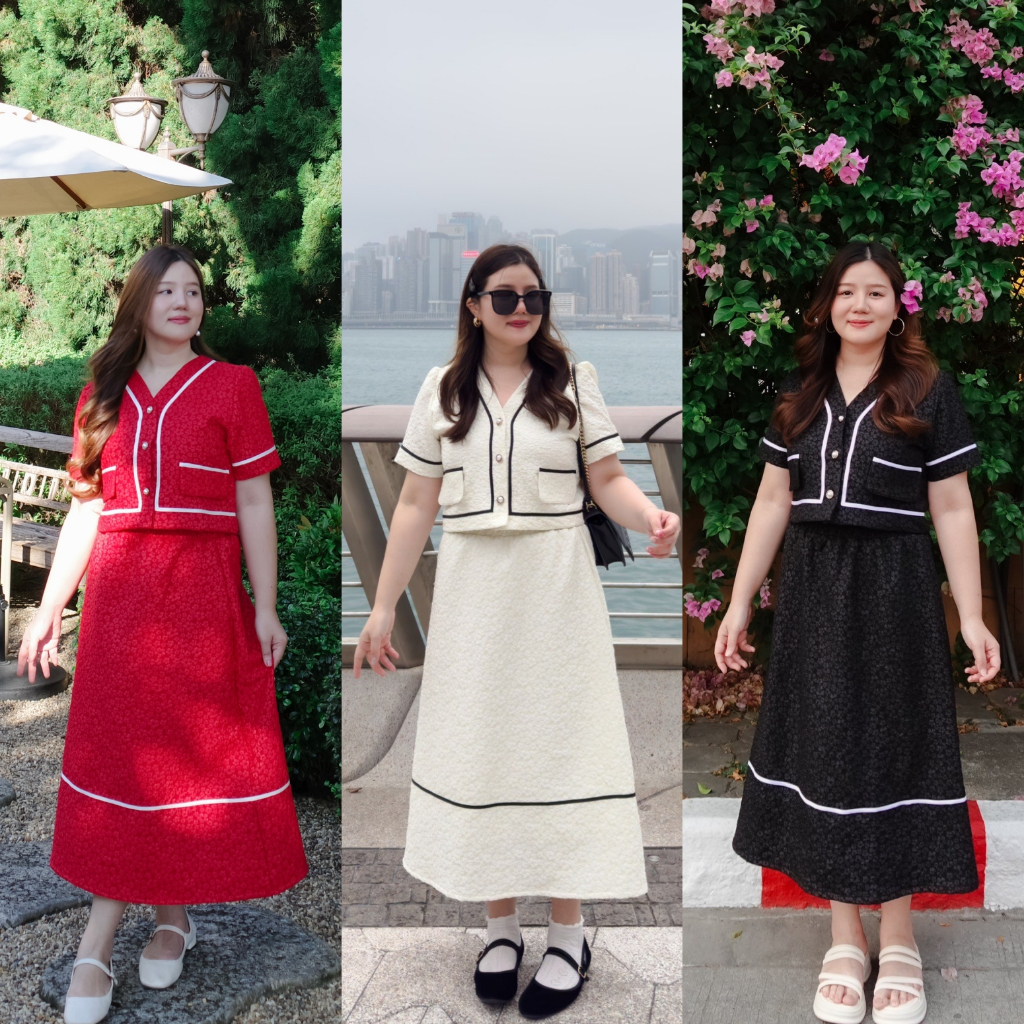( อกถึง 50") Saranghae Set เดรสสาวอวบ ชุดสาวอวบ