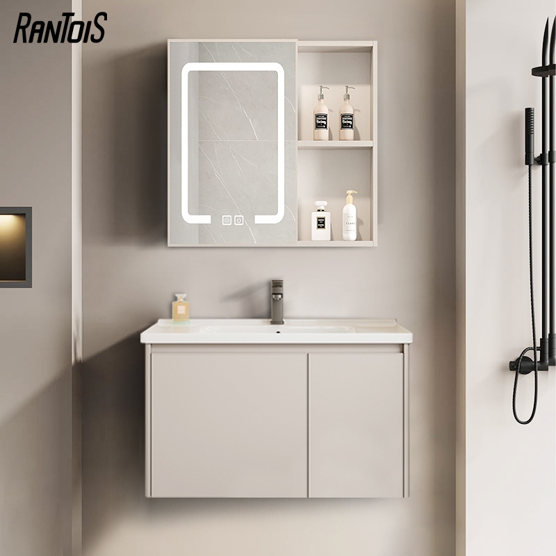 RANTOIS / สีครีมสไตล์หรูหราเบา ตู้ห้องน้ํากันความชื้น อ่างล้างหน้า อ่างล้างจานเซรามิก ชุดอ่างล้างจาน ตู้