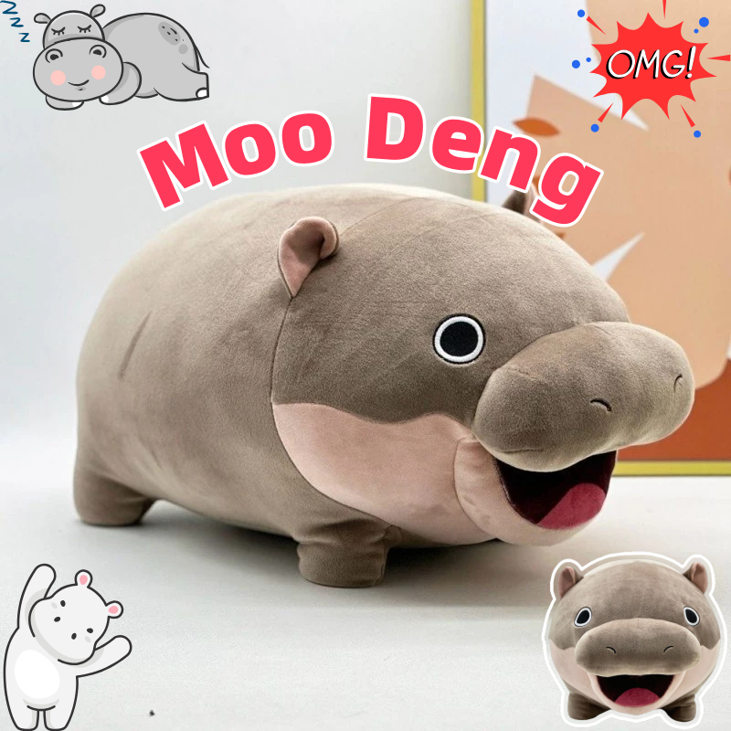 🔥COD🔥ตุ๊กตา MooDeng Hippo ตุ๊กตาสัตว์ Plush ตุ๊กตาของเล่น Moo Deng Hippo Bouncy Pygmy Hippo ของขวัญว