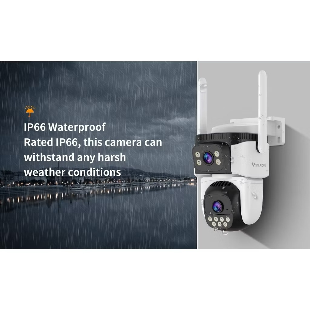 VSTARCAM CG621DR 4G SIM / CS621DR WiFi กล้องวงจรปิดไร้สาย ความละเอียด 4MP (1080p)+(2 เลนส์กล้อง) ภาพสี Ai + ตรวจจับคน