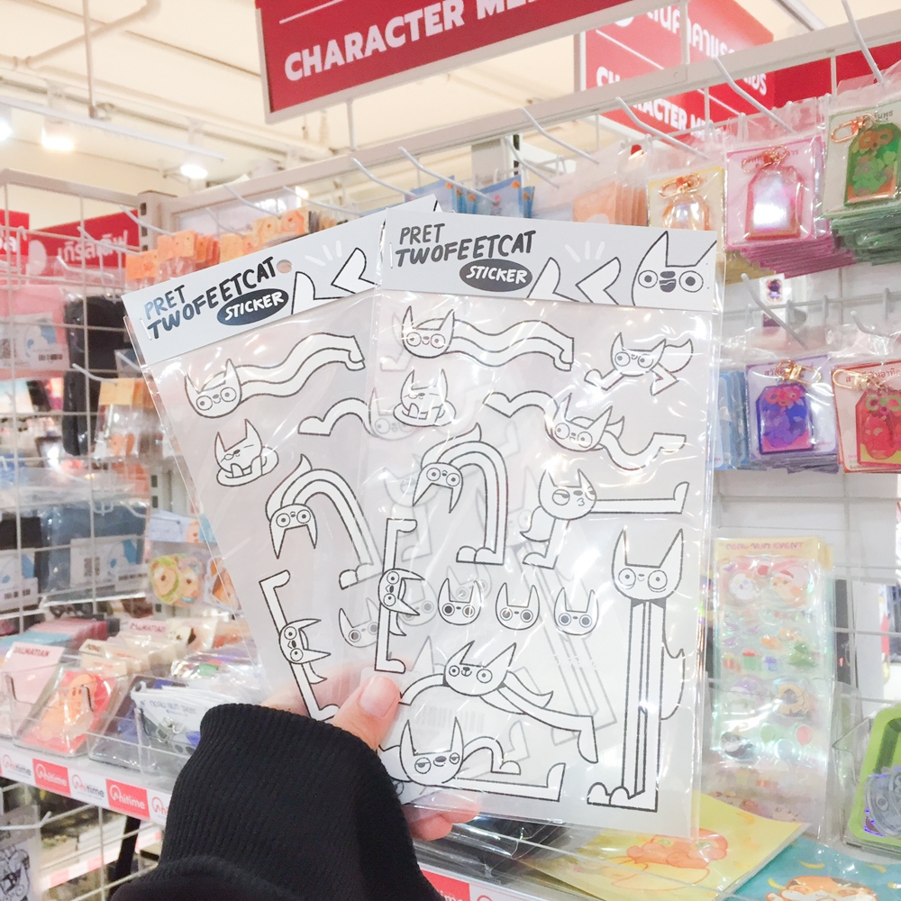 Sticker สติกเกอร์ เปดแมว Pret twofeetcat [Twofeetcat]