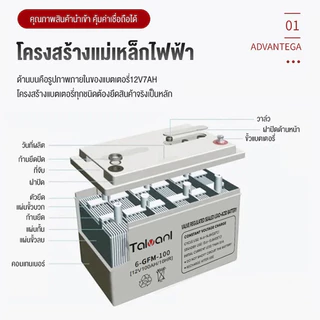 แบตเตอรี่โซล่าเซลล์ 12V 55AH/65AH/100AH/120AH เทคโนโลยีเยอรมัน แบตเตอรี่แห้ง Deep Cycle แหล่งจ่ายไฟระบบโซลาเซลล์