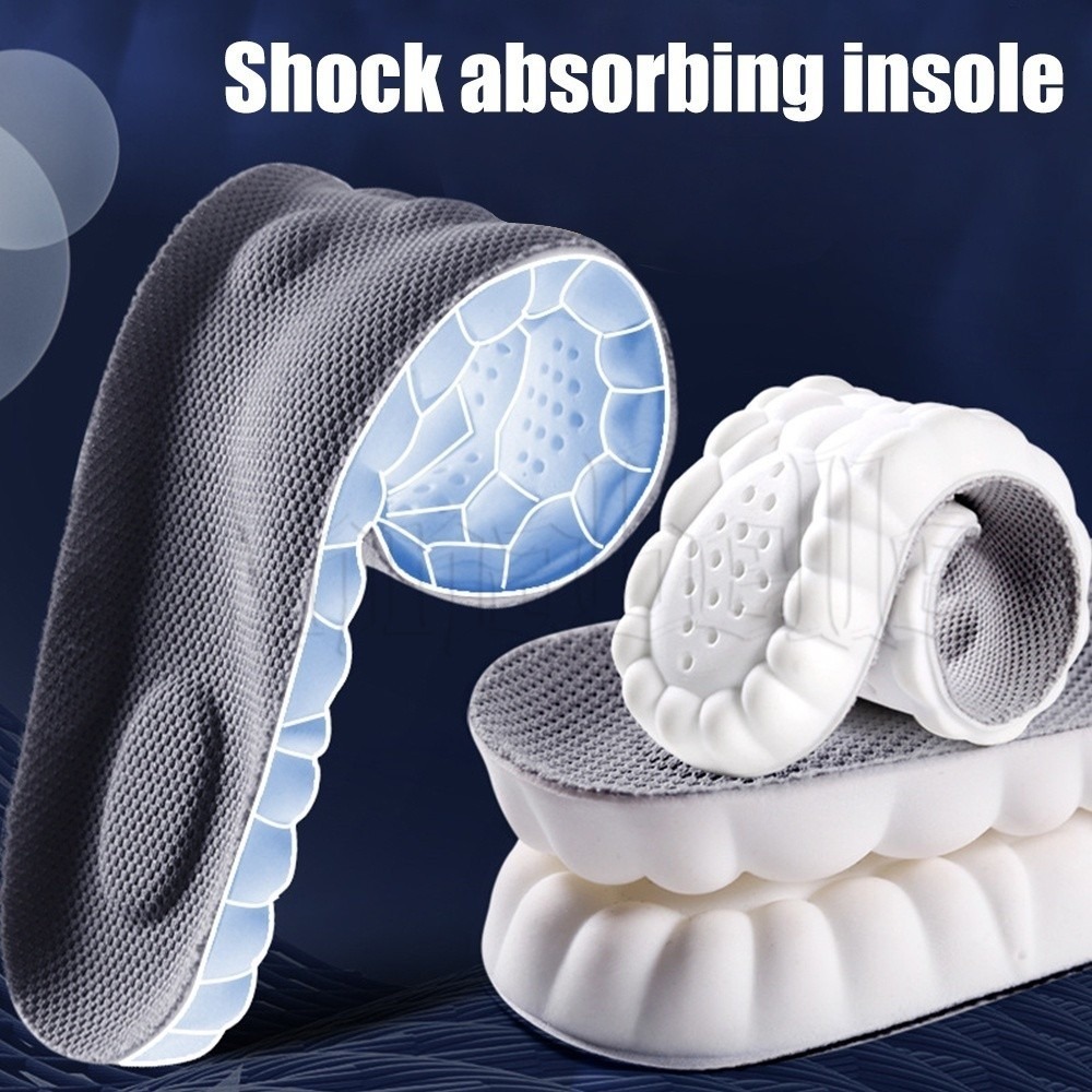 1 คู่ความยืดหยุ่นสูง Latex Sport Insoles แผ่นรองเท้านุ่ม Arch สนับสนุน Orthotic Insoles Breathable ระงับกลิ่นกาย Shock A