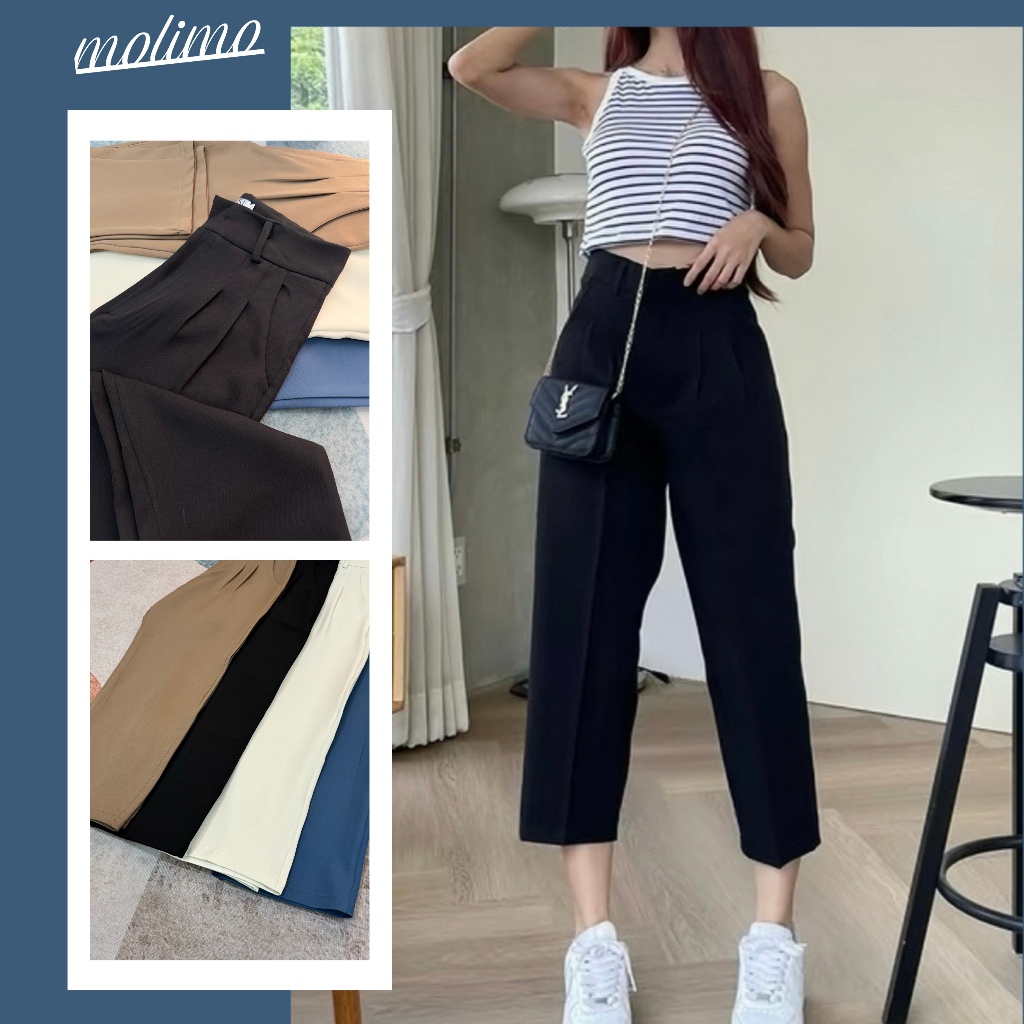 KiKi Shop #0064  Pants Women Lady กางเกงกระบอกเล็กทรงบอย7ส่วน