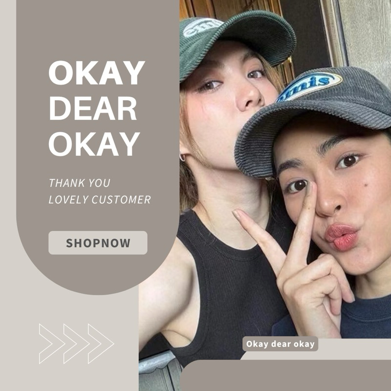 พร้อมส่ง Cap | หมวกแก๊ปกันแดด Em หมวดปักลายตัวอักษร หมวกแก๊ปเกาหลี