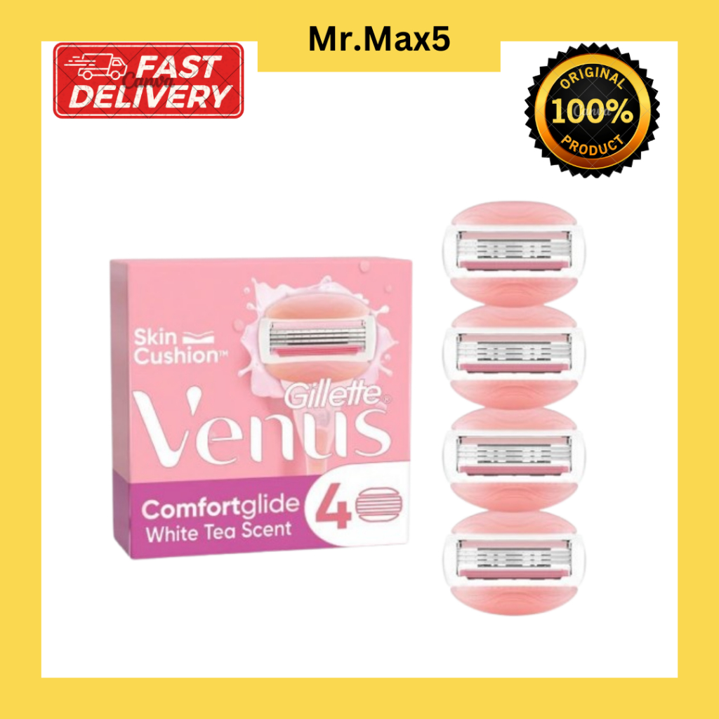 ยิลเลตต์ วีนัส คอมฟอร์ทไกลด์ ใบมีดโกน แพ็ค 4 ชิ้น Gillette Venus Venus Comfortglide Women's Blade Refill