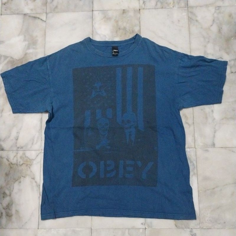 เสื้อยืดแขนสั้น แนวสเก็ตบอร์ด OBEY แท้ มือสอง สภาพดี ของพร้อมส่งครับ