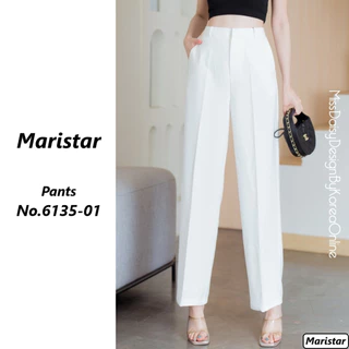 Maristar กางเกงขายาวทรงกระบอก No.6135 เอวสูง เนื้อผ้า Polyester 93％