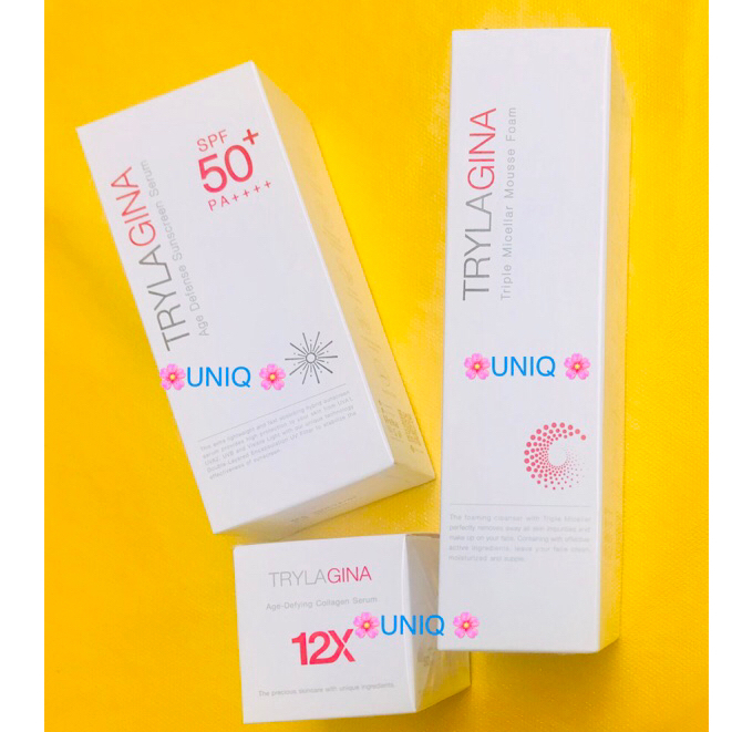 Mini ไตรลาจีน่าเซรั่ม 5 G / โฟมล้างหน้า 150 G ไตรลาจีน่า/ กันแดด รุ่นใหม่ 30 กรัม