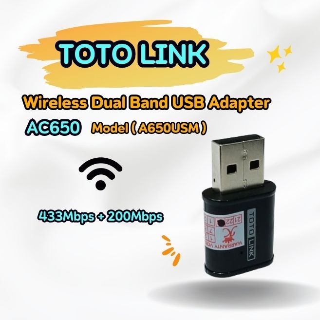 TOTOLINK AC650 Wireless Dual Band USB Adapter (A650USM)