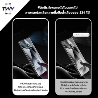 TWY JS-01 ฟิล์มกระจก กันมองแบบใส เต็มจอ for Samsung สแกนนิ้วมือ S24 ultra S22 plus S23 plus S21 plus