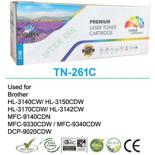 หมึกพิมพ์ Brother HL-3140CW / HL-3150CDW / HL-3170CDW / HL-3142CW (TN-261) สีฟ้า Color Box