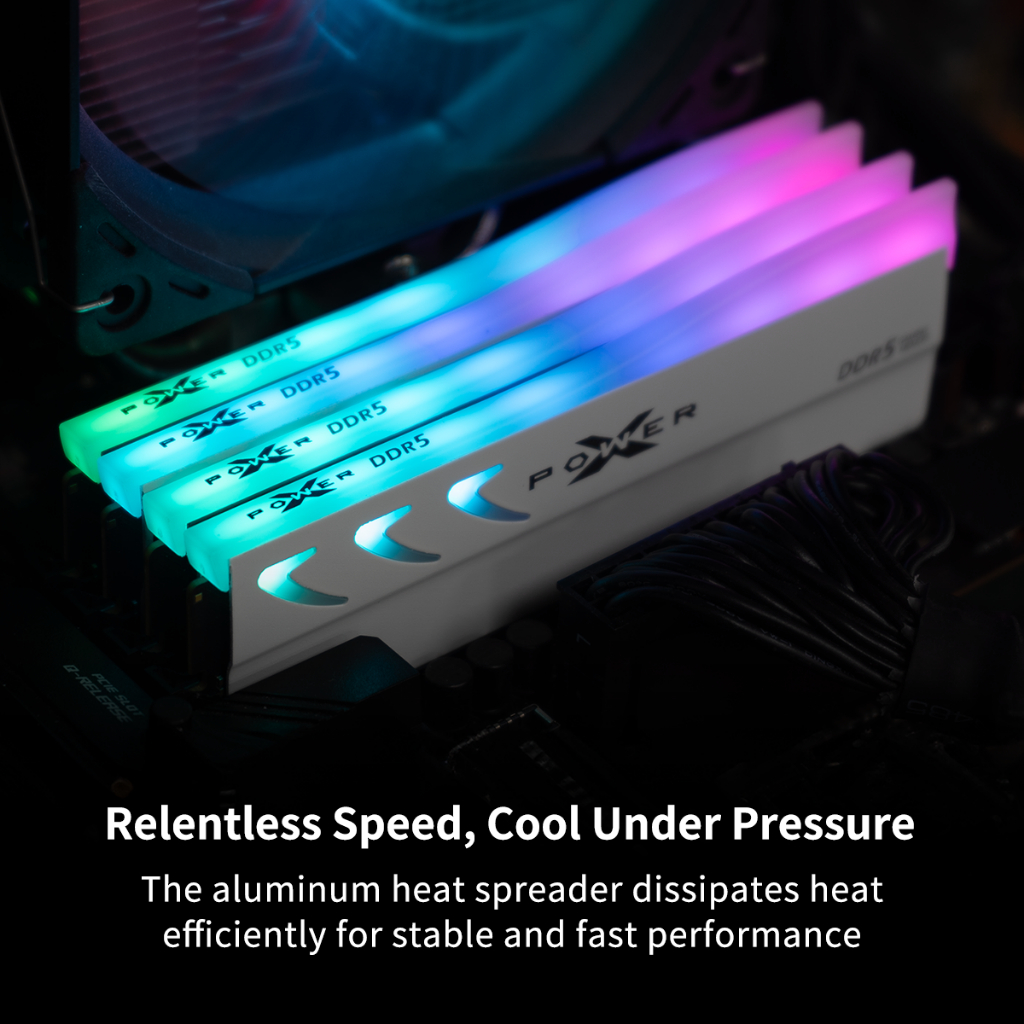 Silicon Power RAM PC DDR5 Gaming RGBรุ่น XPOWER Storm RGB 16GB/32GB, 6400MHz/6800MHz - รับประกันตลอดอายุการใช้งาน ขาว/ดำ