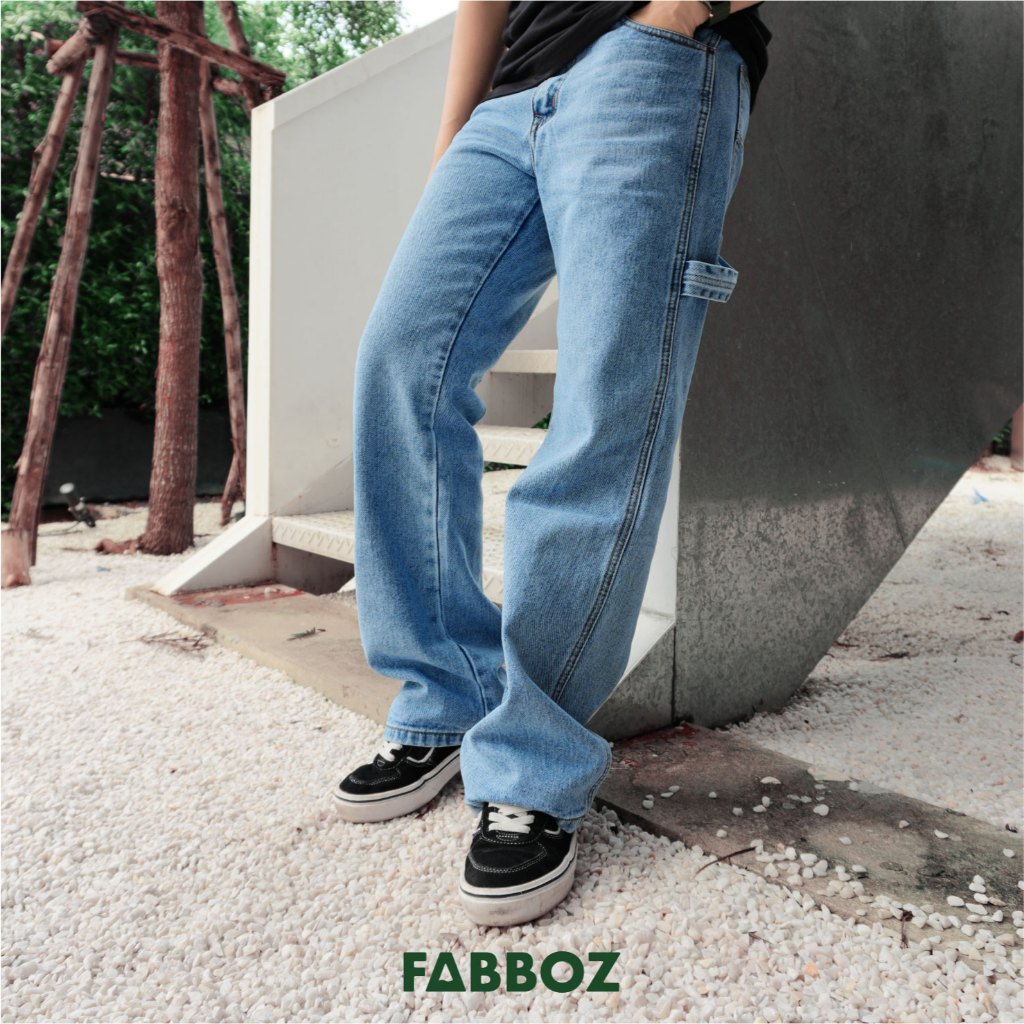 FABBOZ กางเกงยีนส์ขายาวทรงช่าง