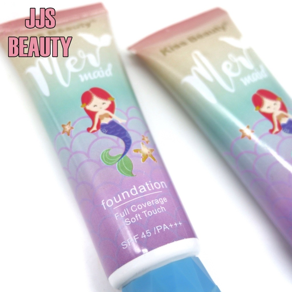 Kiss Beauty Mermaid Full Cover Foundation รองพื้นกันแดด เรียบเนียน ปกปิดเป็นธรรมชาติ SPF45 PA+++