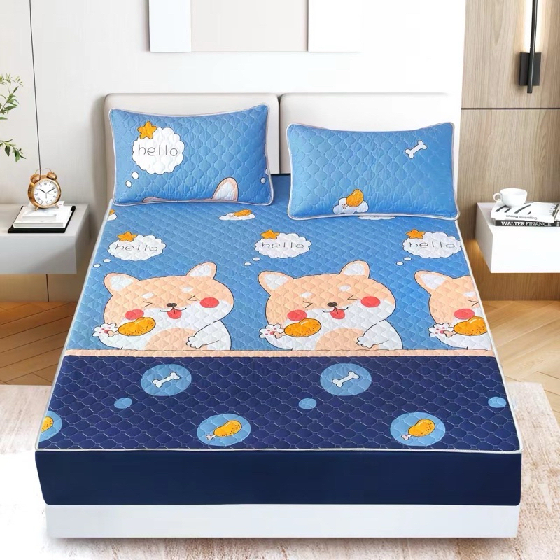ผ้าปู ลายน่ารัก พร้อมส่ง ผ้าปูเสริมใยหนานุ่ม ผ้าปู+ปลอกหมอน