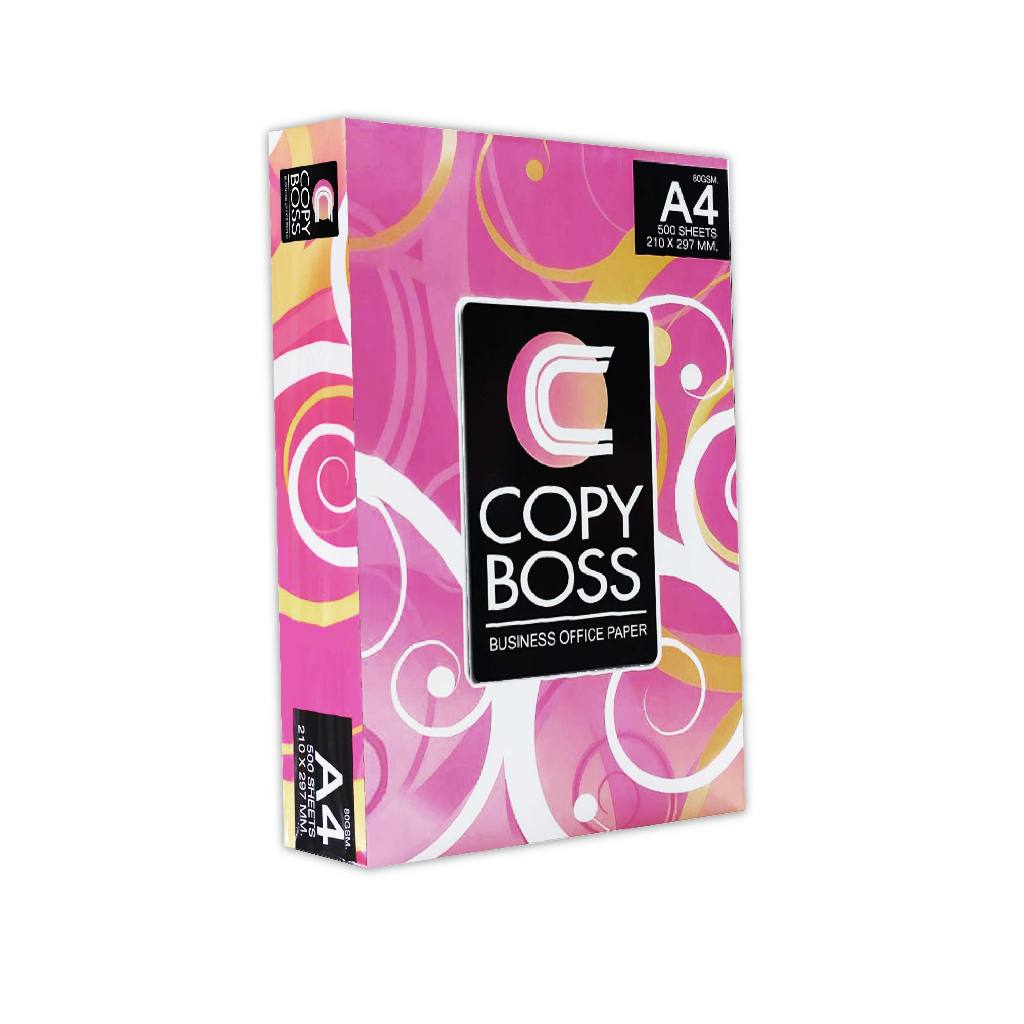 Copy Boss กระดาษถ่ายเอกสาร ขนาด A4 ความหนา 80 แกรม จำนวน 500 แผ่น (แพ็คสีชมพู)