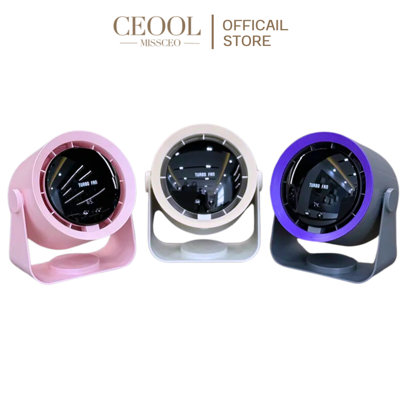 CEOOL turbo fan ปรับได้ 100 ระดับ 4000mah พัดลมตั้งโต๊ะ พัดลมแขวน ใช้ได้สูง 14ชม.