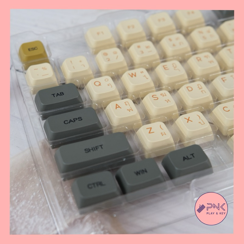 พร้อมส่ง [คีย์แคป ภาษาไทย] Dawn /  Mocha Keycaps set XDA Profile สำหรับใส่ ตกแต่ง คีย์บอร์ด