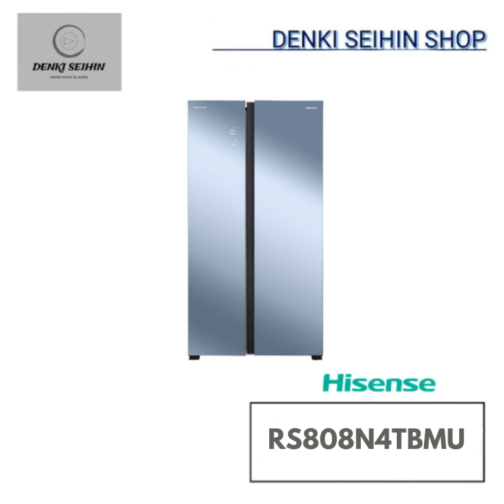 HISENSE ตู้เย็น SidebySide 21.7Q กระจกเงา รุ่นRS808N4TBMU