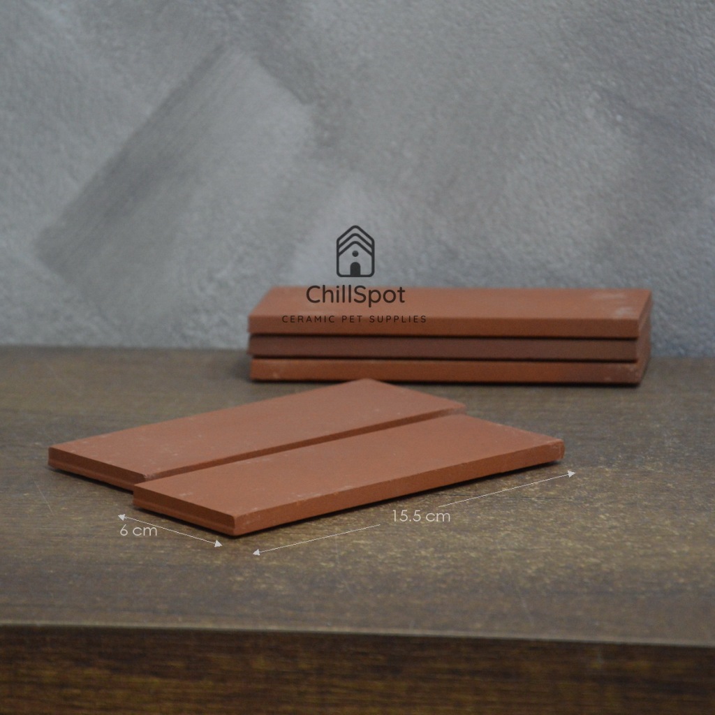 Terracotta Tile Plate (Size 6 x 15.5 x 0.9 cm), แผ่นกระเบื้องดินเผา ขนาด 6 x 15.5 x 0.9 ซม. 1 ชิ้น