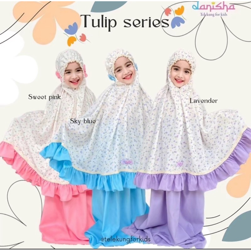 ชุดละหมาดเด็กรุ่น ลายดอก Tulip series